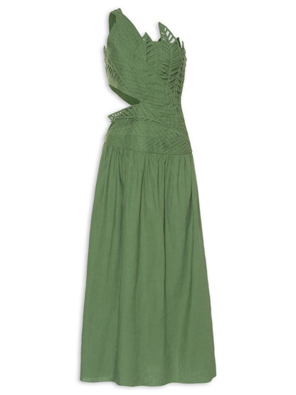 Vestido Estampado Folha Amazônia -323220_