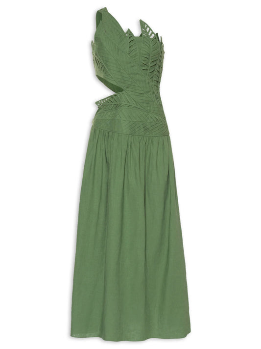 Vestido Estampado Folha Amazônia -323220_