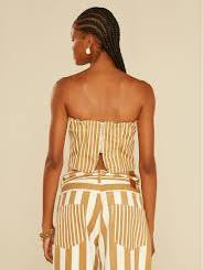 Oh, Boy! Top e Calca Sarja Listra Mix - Bege Desert