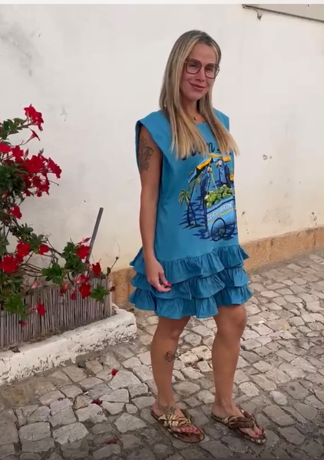 VESTIDO FARM  REGATA BABADO