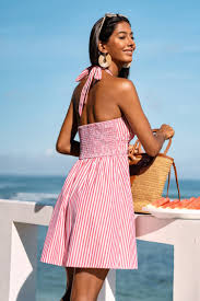 FARM Rio | Palmas Stripe Short Dress