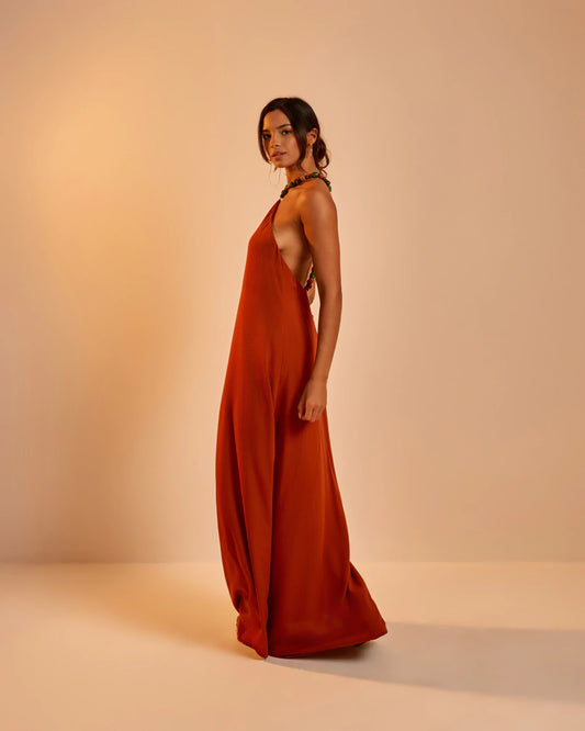 Vestido Longo Costeira Canela
