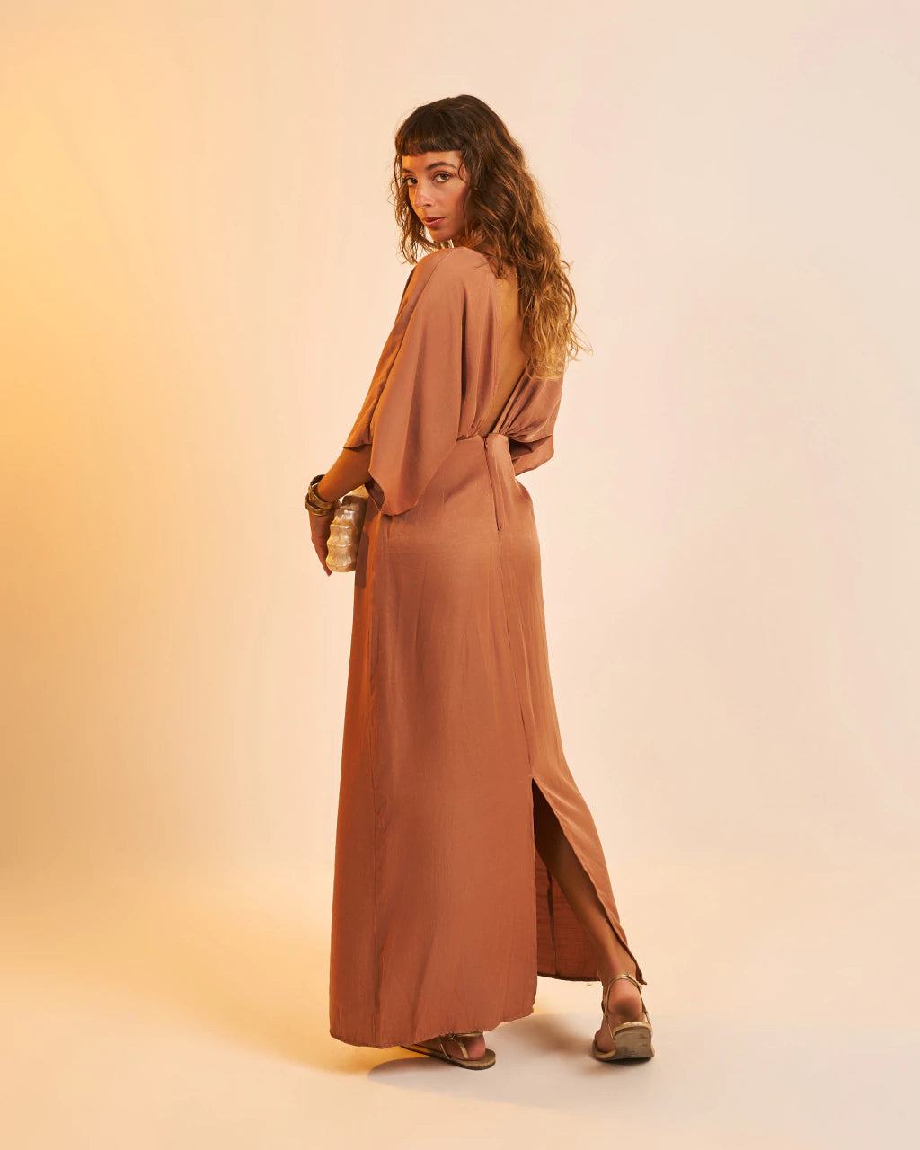 Vestido Acetinado Eloíse Avelã