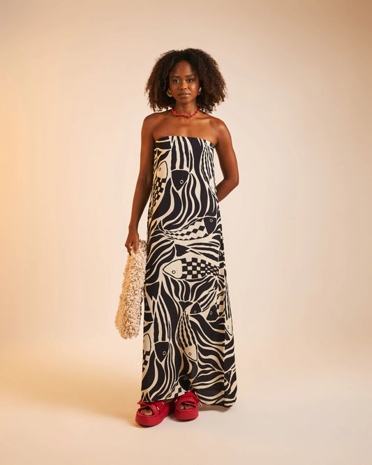 Vestido Longo Antúrio Maré Alta