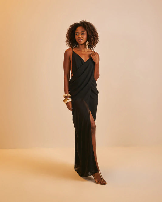 Vestido Longo Rafaela Preto