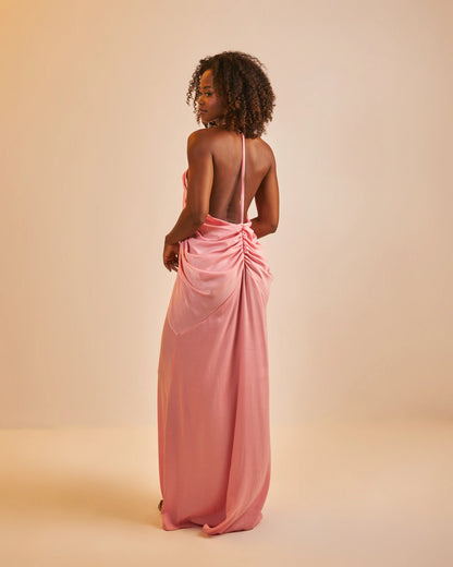 Vestido Longo Caraíva Rosa