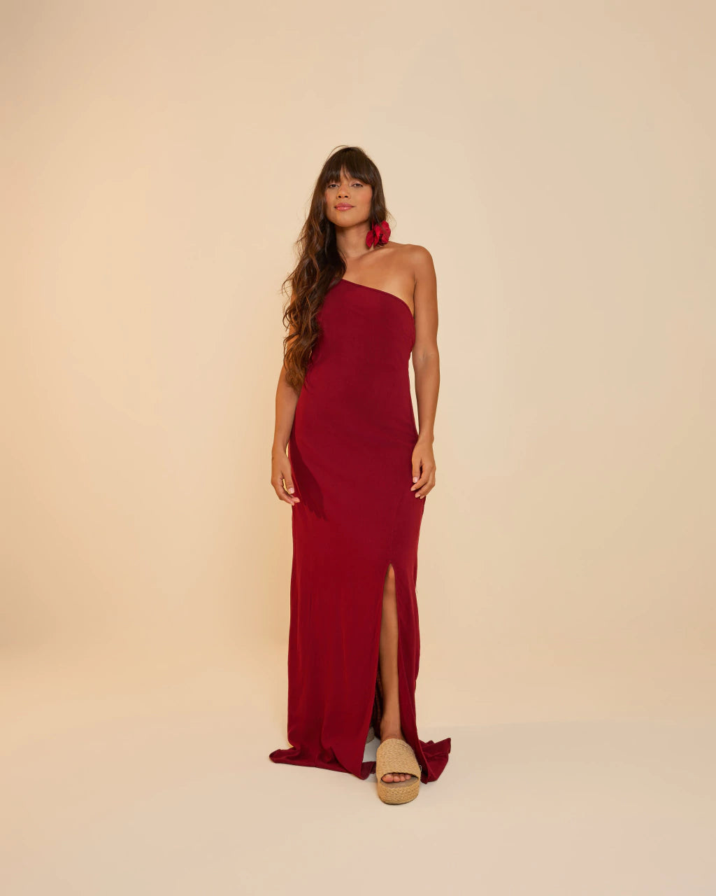 Vestido Longo Clara Cereja