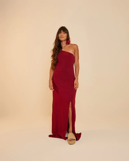 Vestido Longo Clara Cereja