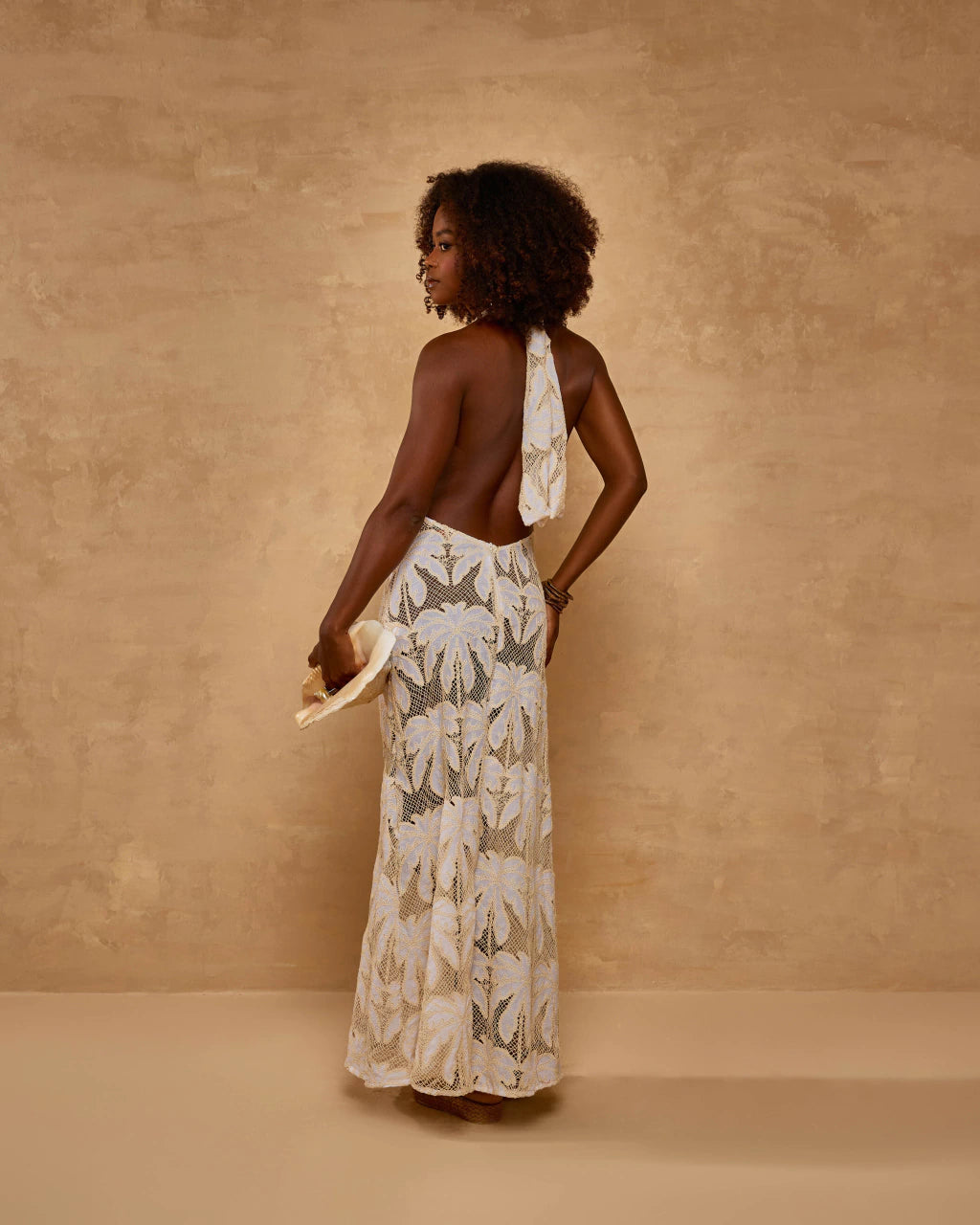 Vestido Longo Tela Artesanal Palma