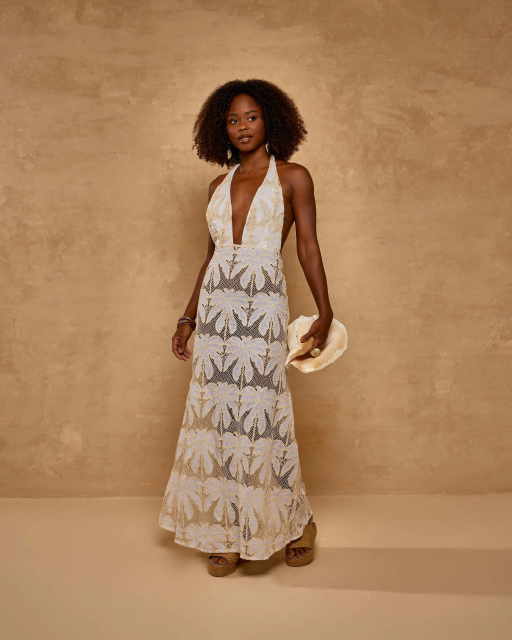 Vestido Longo Tela Artesanal Palma