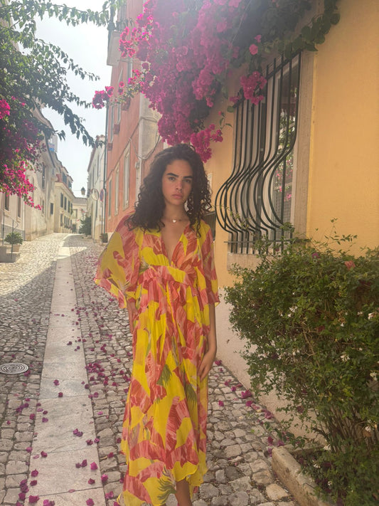 VESTIDO KAFTAN JUNGLE LIME